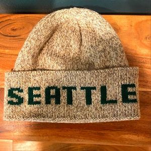 FILSON Seattle Wool Beanie, Oatmeal & green